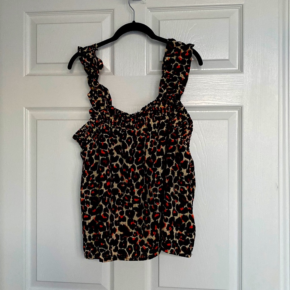 Who what wear ruffle strap tank top new without tags